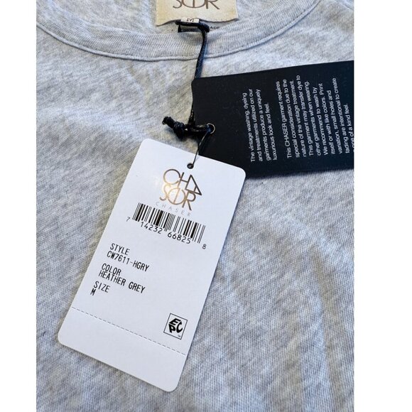 Chaser Long Sleeve Grey Tee Shirt Size Medium - Picture 7 of 9